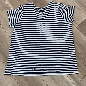 J. Jill Navy and White Striped Top
